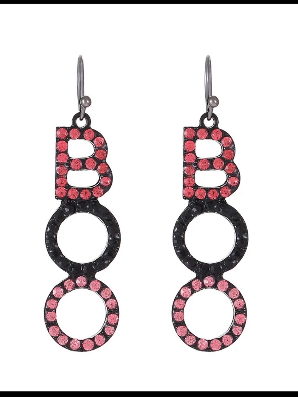 Pink Crystal Dangle 'Boo' Earrings